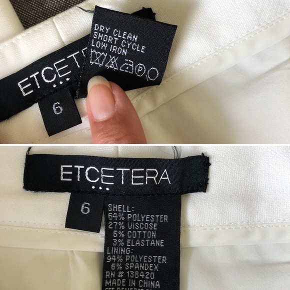 Etcetera tuxedo style white trousers size 6 - Picture 14 of 16